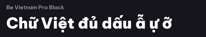 Font Be Vietnam Pro Black