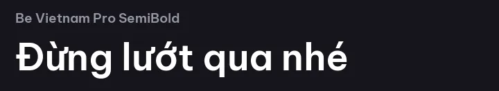 Font Be Vietnam Pro SemiBold