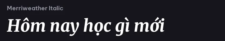 Font Merriweather Italic