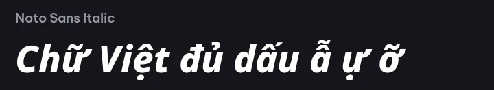 Font Noto Sans Italic
