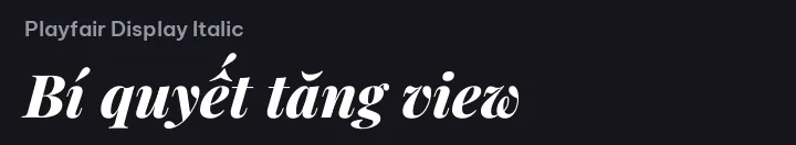 Font Playfair Display Italic