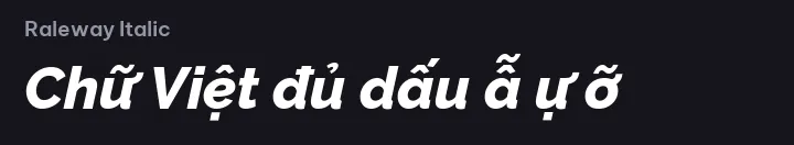 Font Raleway Italic