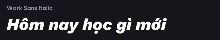 Font Work Sans Italic