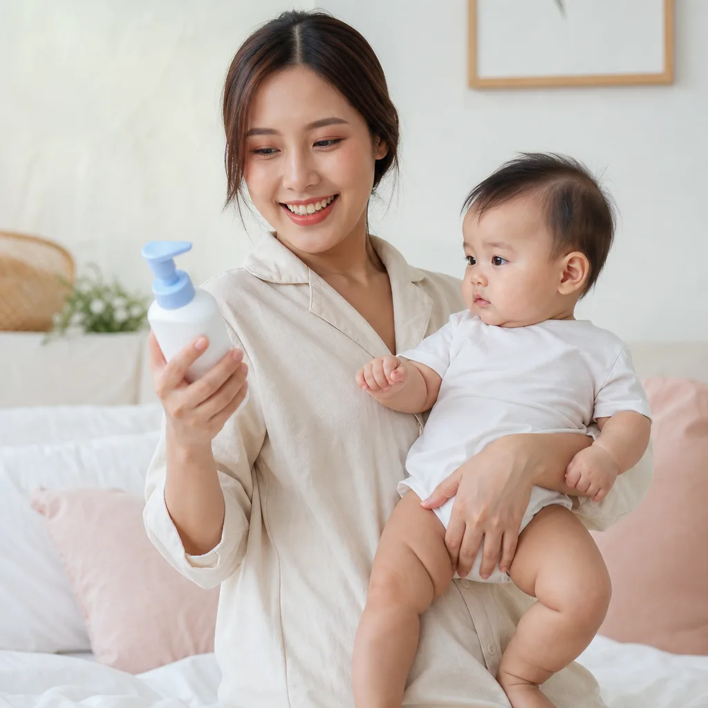 Mẫu mẹ bỉm sữa dùng sản phẩm mẹ và bé
