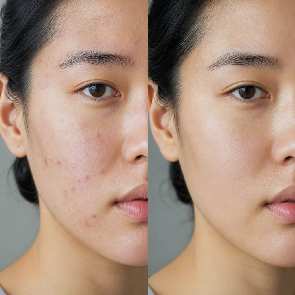 Xoá mụn và khuyết điểm da nhưng giữ da thật