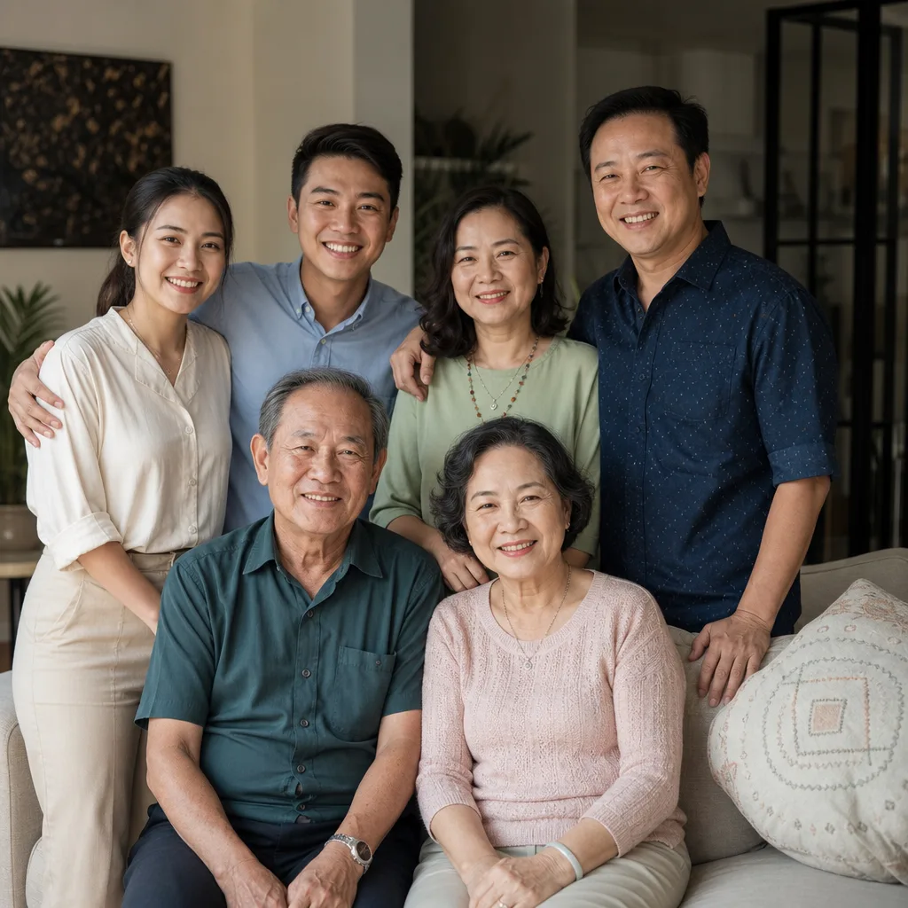 Ghép nhiều người thành một ảnh gia đình chung