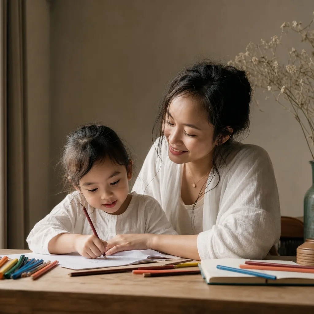 Ảnh chân dung mẹ đơn thân và con, ánh sáng nghệ thuật