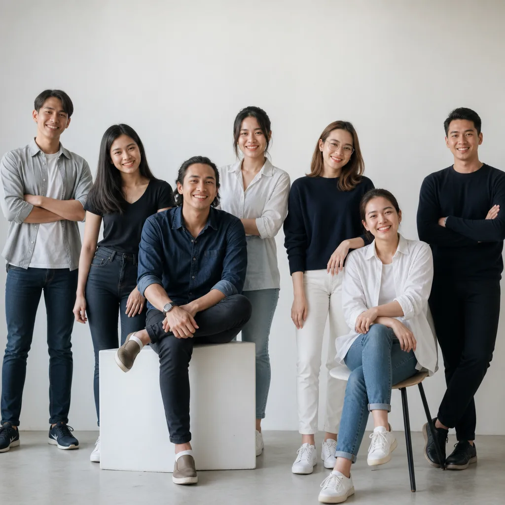 Ảnh nhóm nhân sự công ty nền trắng